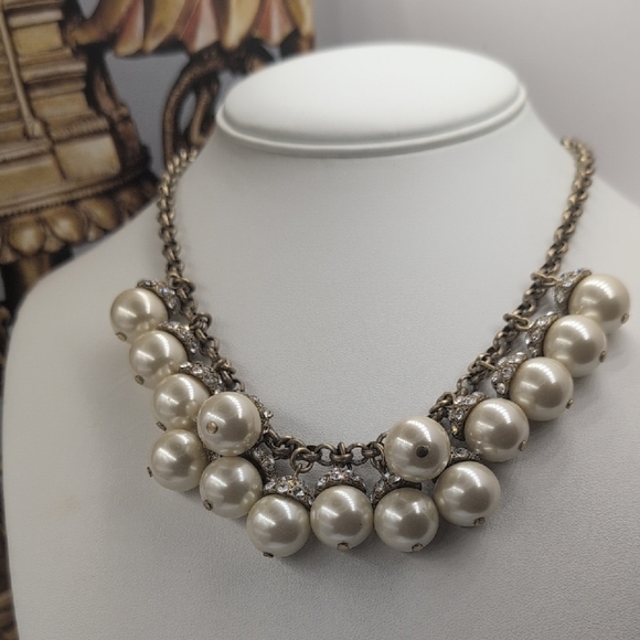 J. Crew Cream and Muted Gold Vintage-Inspired Necklace - Picture 1 of 5